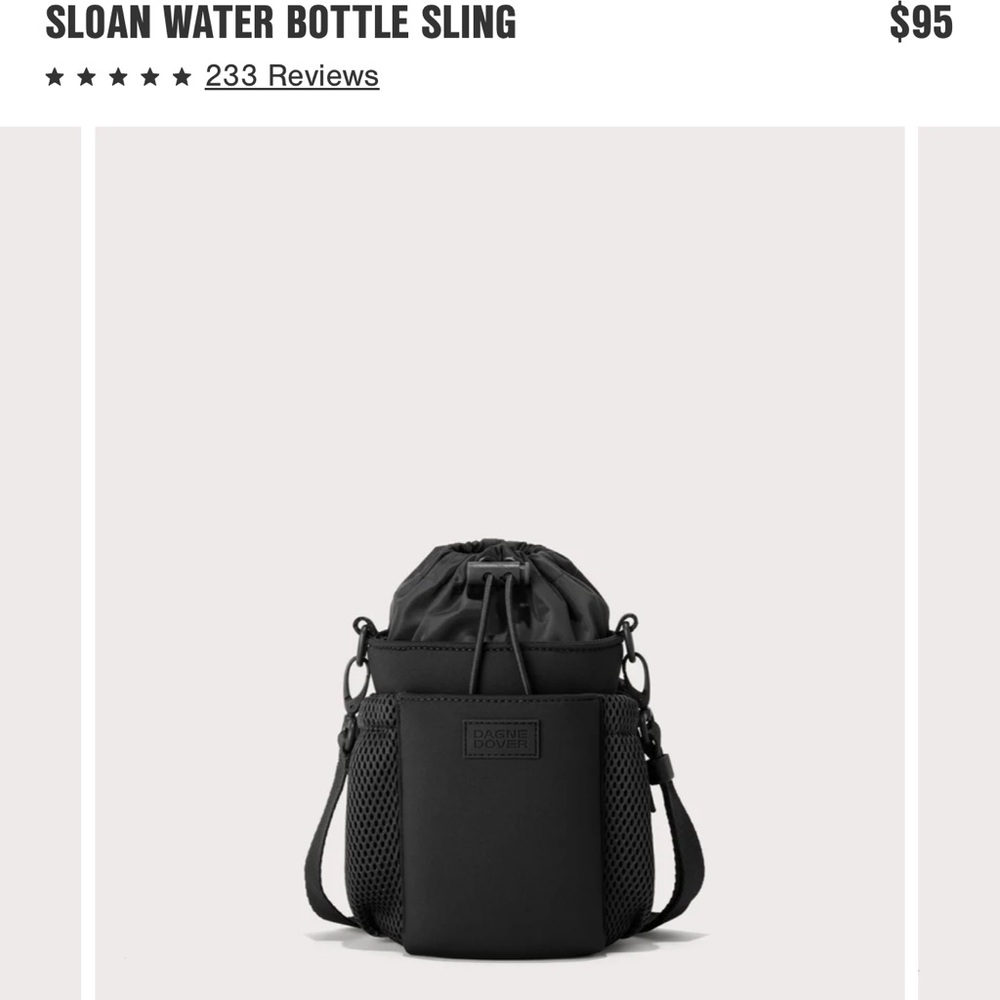 Dagne Dover Black Sloan Water Bottle Sling